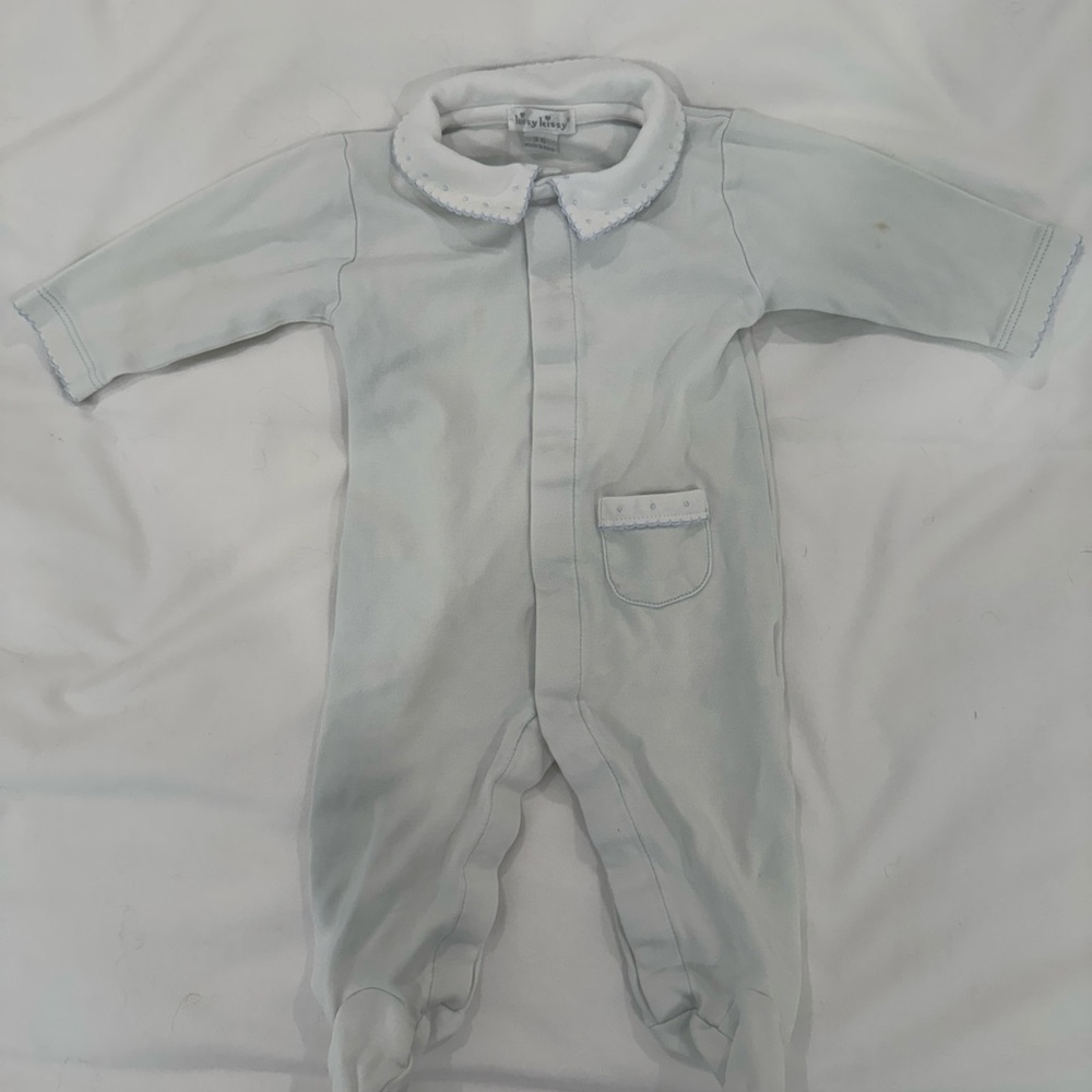 Kissy Kissy Blue Footed One Piece with Peter Pan Collar
